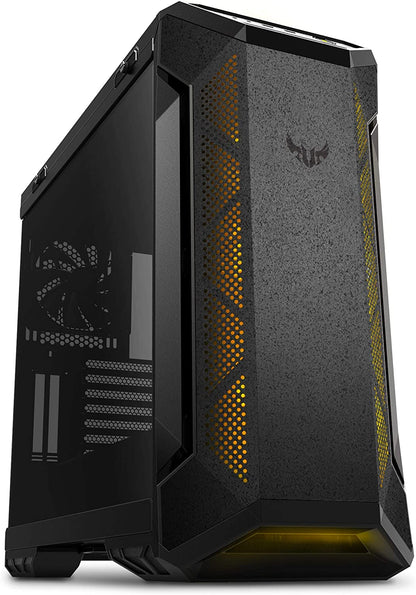 TUF Gaming GT501 Mid-Tower Gaming Case, EATX Support, Pre-Installed 4 Case Fans, USB 3.0 Front Panel, Smoked Tempered Glass, Steel Construction, 2 Year Warranty